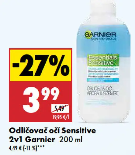 Garnier Odličovač očí Sensitive 2v1