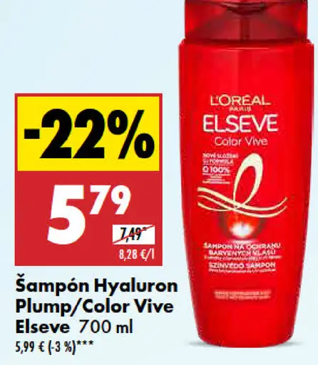 Elseve Šampón Hyaluron Plump/Color Vive