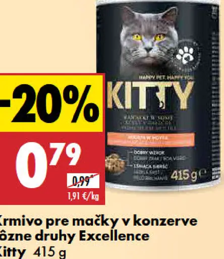 Kitty Krmivo pre mačky v konzerve Excellence