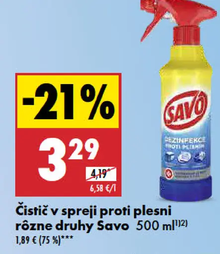Savo Čistiť v spreji proti plesni
