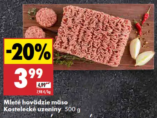 Kostelecké úzeniny Mleté hovädzie mäso