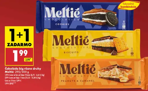 Čokoláda veľká Meltie - rôzne druhy