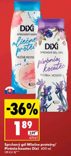 Dixi sprchový gél Mliečne proteíny/Pivónia kosatec