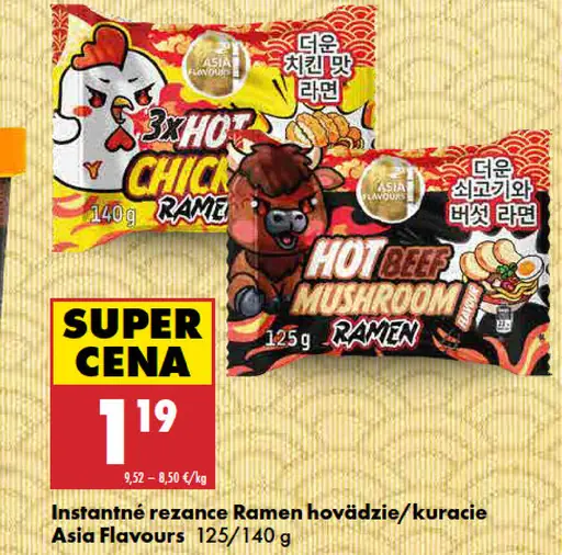 Asia Flavours instantné rezance Ramen hovädzie