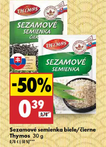 Thymos Sezamové semienka biele/čierne
