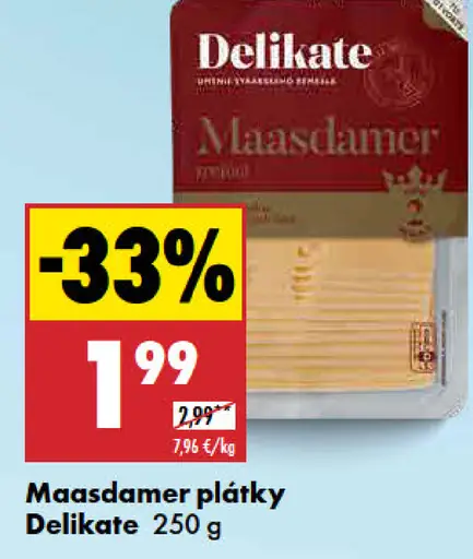 Delikate Maasdam plátky