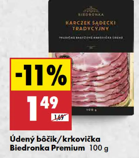 Biedronka Premium Údený bôčik/krkovička