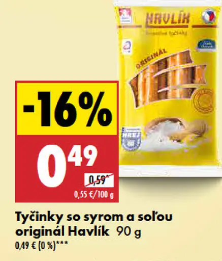 Tyčinky so syrom a soľou originál Havlik