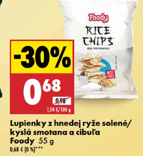 Foody lupienky z hnedej ryže solené/kyslá smotana a cibuľa