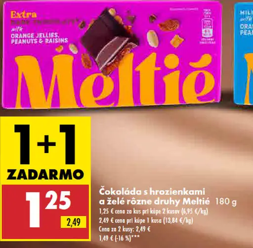 Meltie čokoláda s hrozienkami a želé