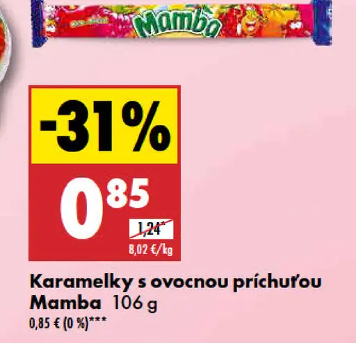 Karamelky s ovocnou príchuťou