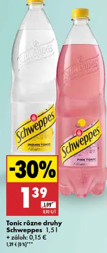Schweppes tonik rôzne druhy