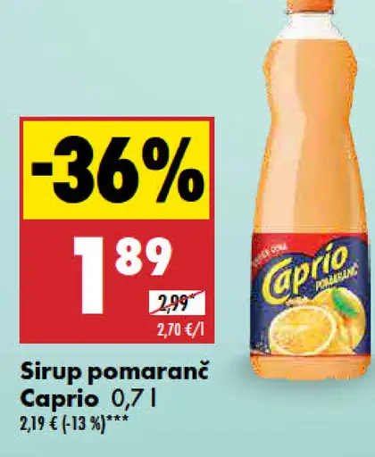 Caprio pomarančový sirup