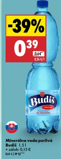 Budiš Prírodná minerálna voda perlivá
