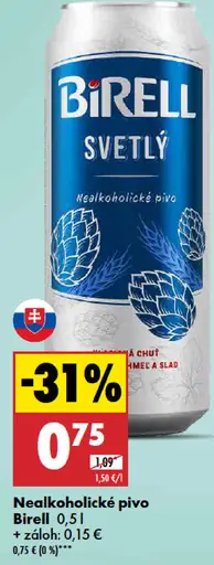 Birell Svetlé nealkoholické pivo