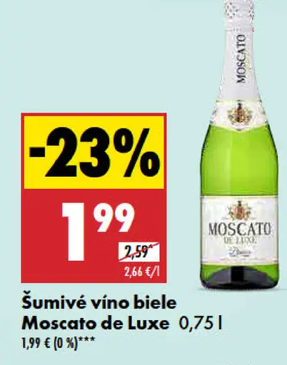 Šumivé víno biele Moscato de Luxe