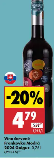 Víno červené Frankovka Modrá 2024 Golguz