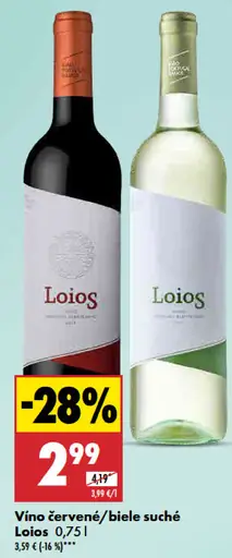 Víno červené/biele suché Loios