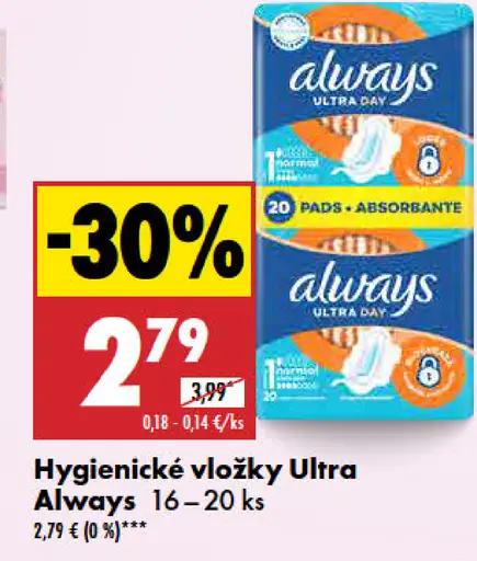Always Hygienické vložky Ultra