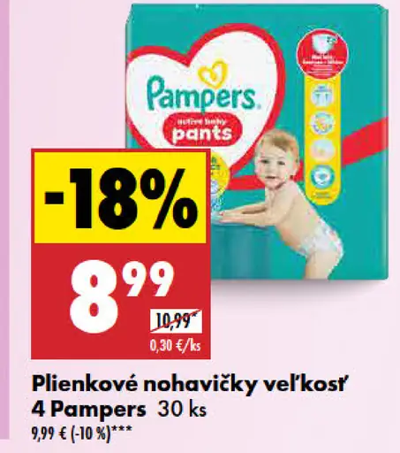 Pampers Plienkové nohavičky veľkosť 4