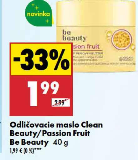 Be Beauty Odličovacie maslo Clean Beauty/Passion Fruit