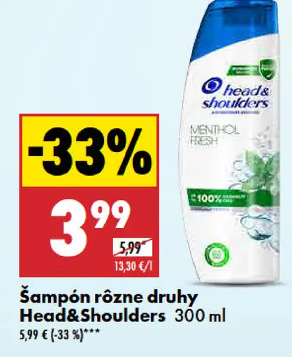 Head&Shoulders šampón rôzne druhy