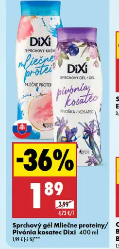 Dixi sprchový gél Mliečne proteíny/Pivónia kosatec