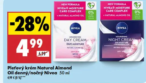 Nivea Pleťový krém Natural Almond Oil denný/nočný