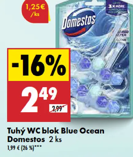 Domestos tuhý WC blok Blue Ocean