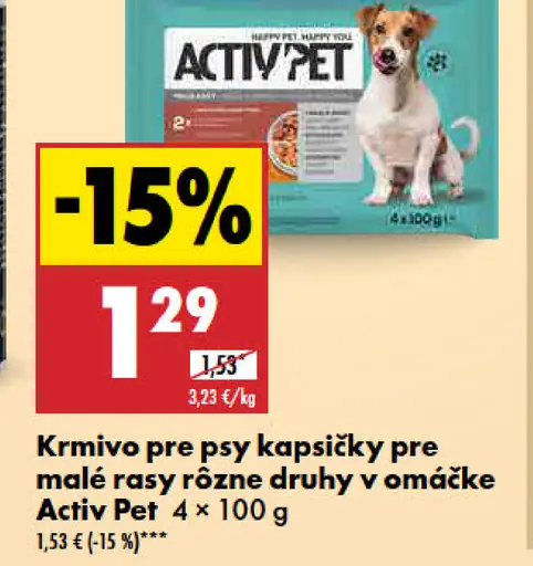 Activ Pet Krmivo pre psy kapsičky pre malé rasy rôzne druhy v omáčke