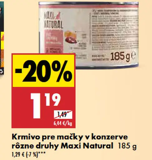 Maxi Natural Krmivo pre mačky v konzerve rôzne druhy