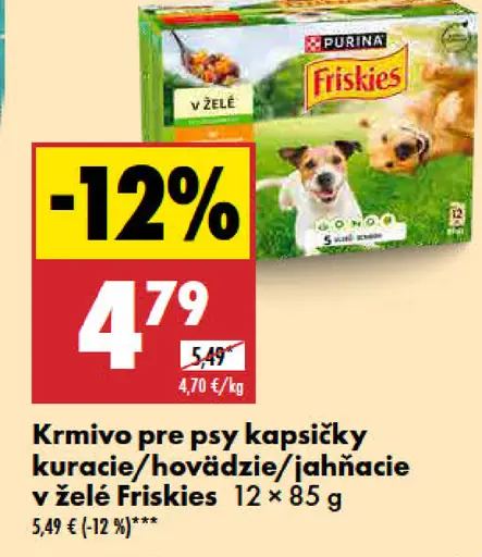 Friskies Krmivo pre psy kapsičky kuracie/hovädzie/jahňacie v želé