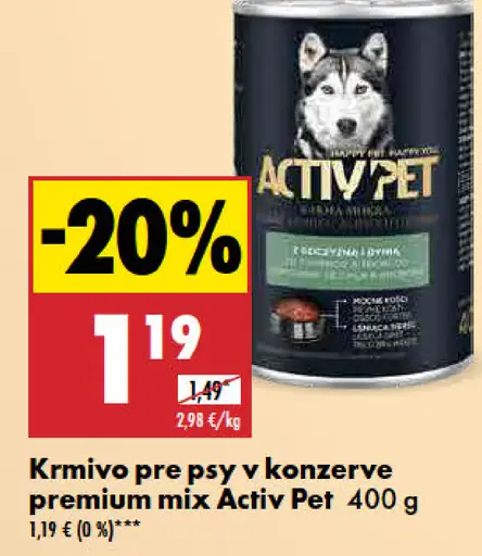 Activ Pet Krmivo pre psy v konzerve premium mix