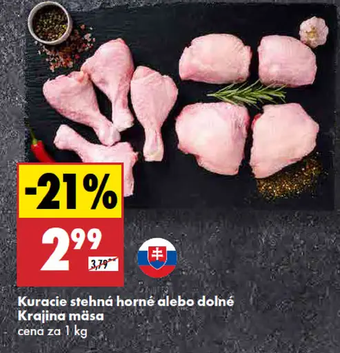 Kuracie stehná horné alebo dolné Krajina mäsa