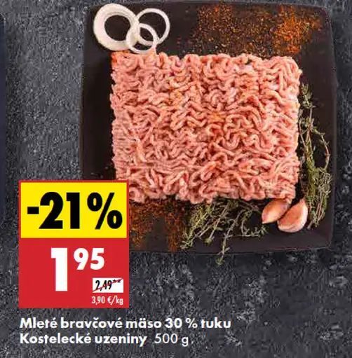 Kostelecké Uzeniny Mleté bravčové mäso 30 % tuku