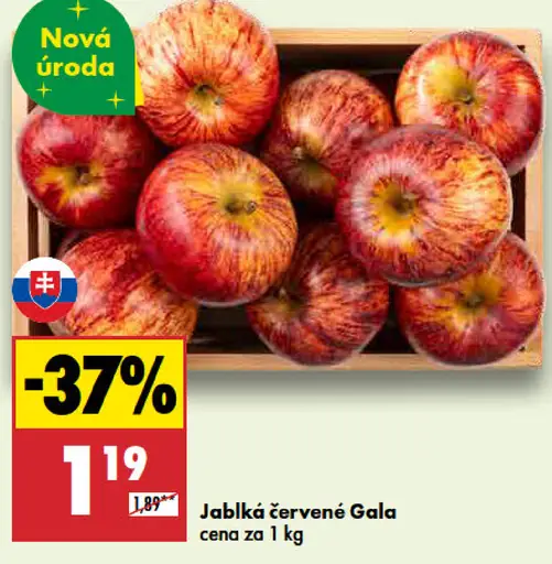 Červené jablká Gala