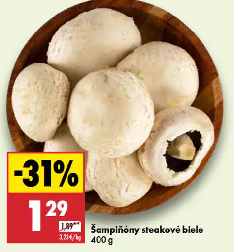 Šampiňóny steakové biele