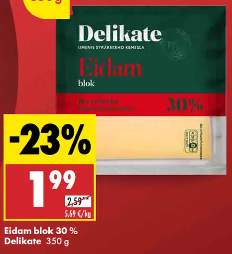 Delikate Eidam blok 30 %