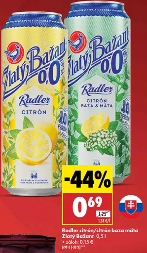 Zlatý Bažant radler plechovka
