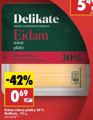 Delikate Eidam údený plátky