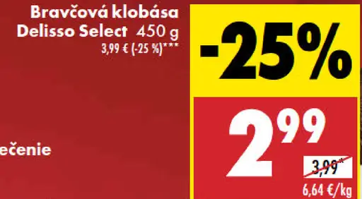 Delisso Bravčová klobása