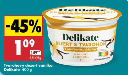 Delikate Tvarohový dezert vanilka