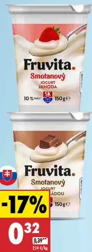 Fruvita Smotanový jogurt jahoda