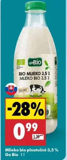 Go bio Mlieko bio plnotučné 3,5 %