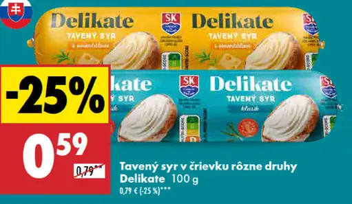 Delikate tavený syr