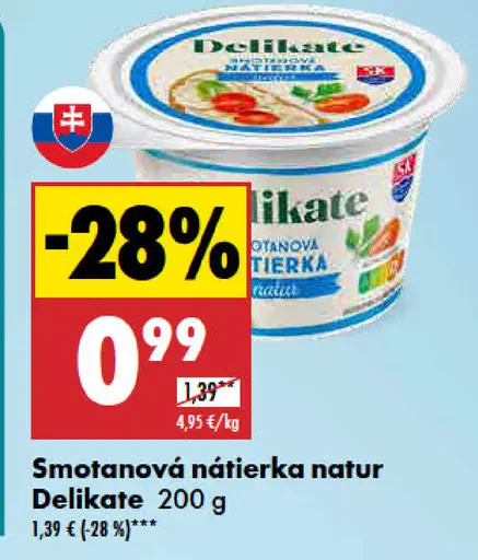 Delikate Smotanová nátierka natur