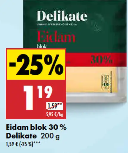 Delikate Eidam blok 30 %