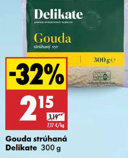 Delikate Gouda strúhaná syr