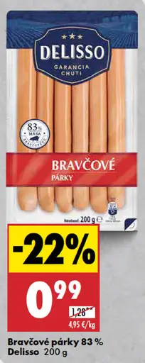 Delisso Bravčové párky 83 %