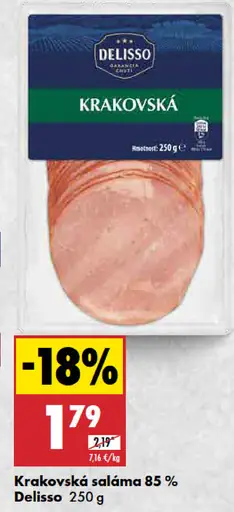 Delisso Krakovská saláma 85%